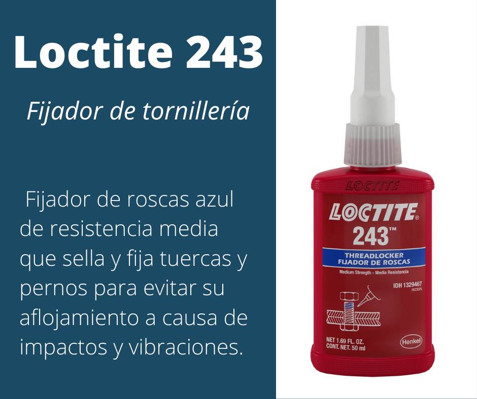 FIJADOR DE TORNILLERIA AZUL LOCTITE 243